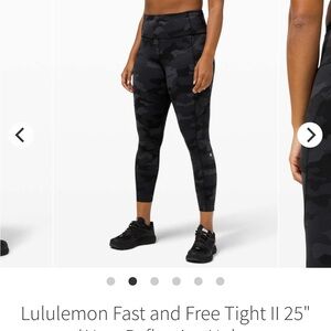 Lululemon 25” Fast and Free Camo Leggings